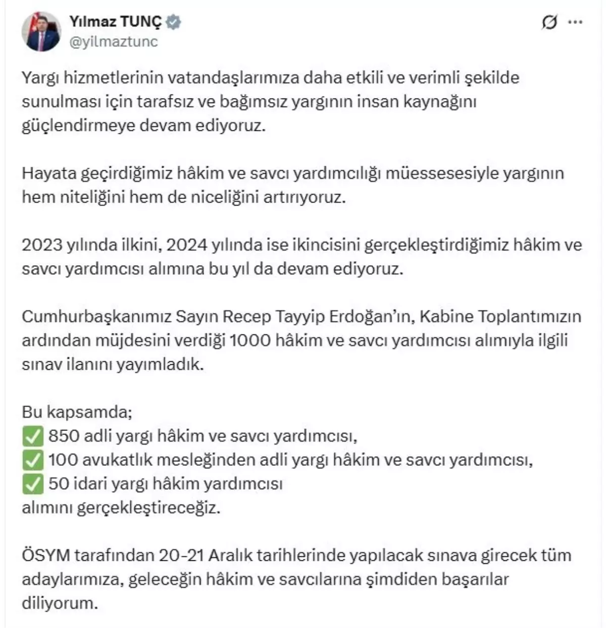 adalet bakani tunc bin hakim ve savci yardimcisi alimiyla ilgili sinav ilanini yayimladik m4gMUzDP.jpg